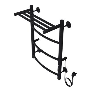 Полотенцесушитель электрический AZARIO VERONA AZ04846PB 400/600 3 секции, с полкой, тен справа, черный